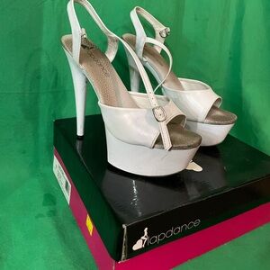 Shiny White Platform Heels